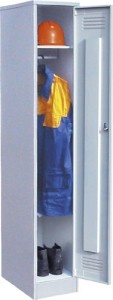 Шкаф для одежды ШР 1-300 (1 секция, 2 полки, крючек, замок, окрашен, 330*500*1800 мм) М Фирма Ён Сыктывкар