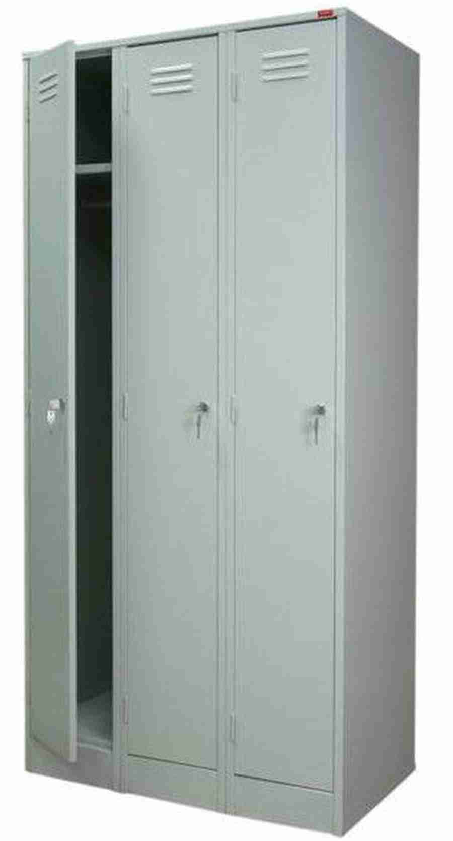 Шкаф для одежды ШР 3-900 (3 секции, 6 полок, 3 крючка, 3 замка, окрашен, 870*500*1800 мм) М Фирма Ён Сыктывкар